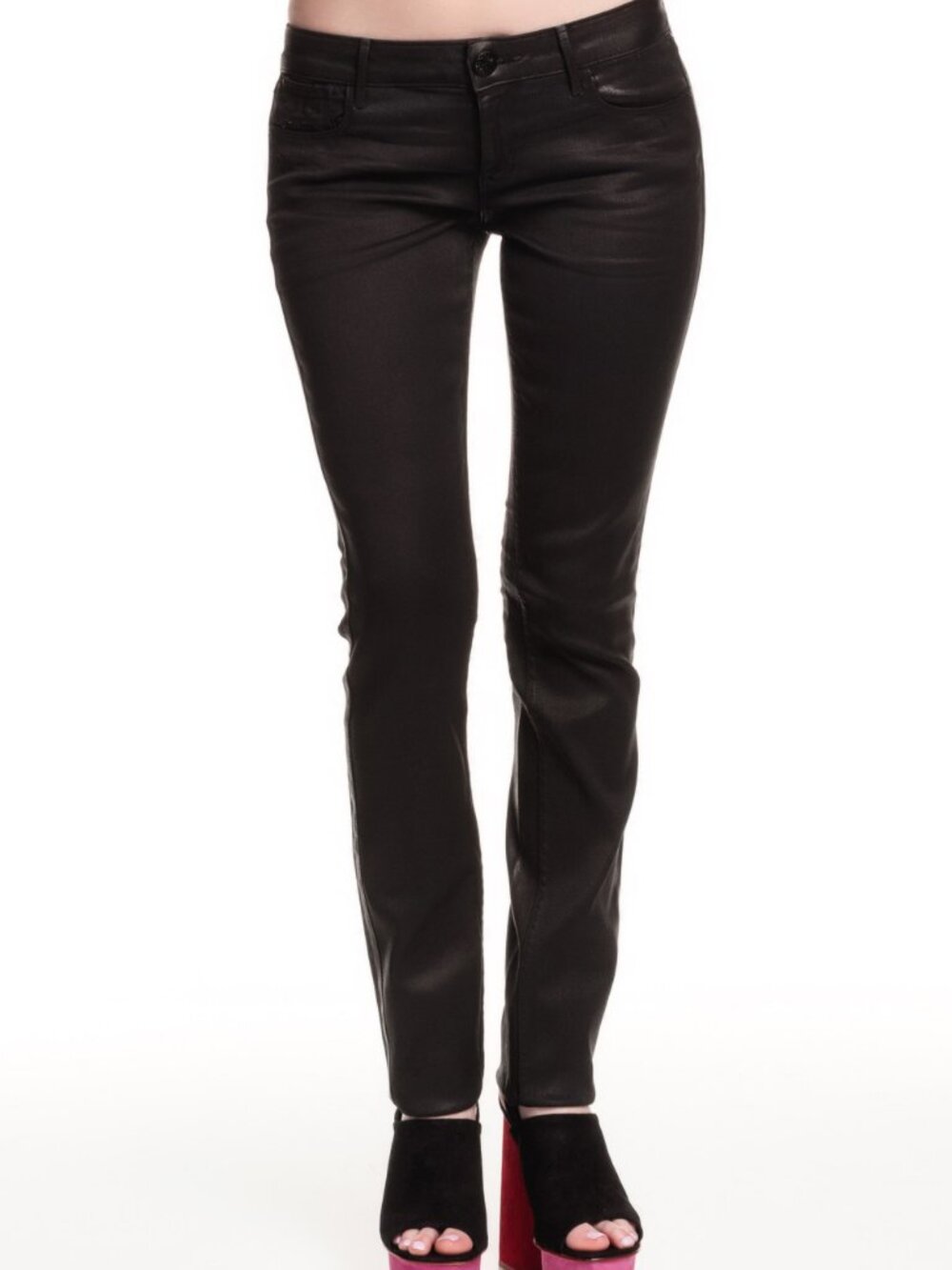 Habitual Alice Skinny Jean Licorice Black Coated Denim Stretch Size 25 NWT